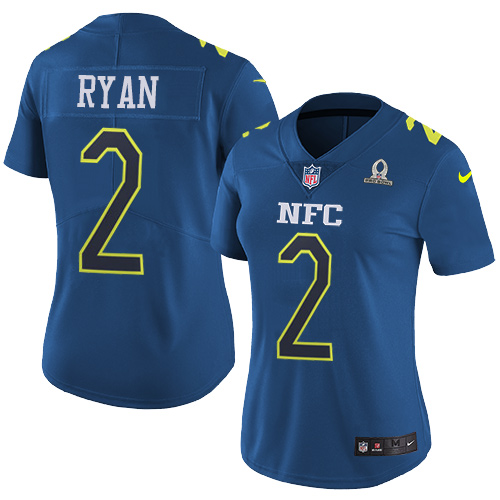 Nike Falcons #2 Matt Ryan Navy Women's Stitched NFL Limited NFC Pro Bowl Jersey - Click Image to Close